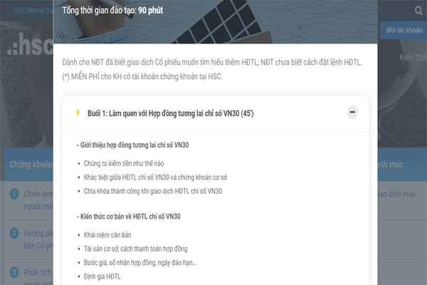 Khóa học đầu tư chứng khoán phái sinh Online HSC