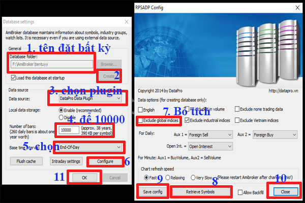 add dữ liệu EOD của datapro cho amibroker