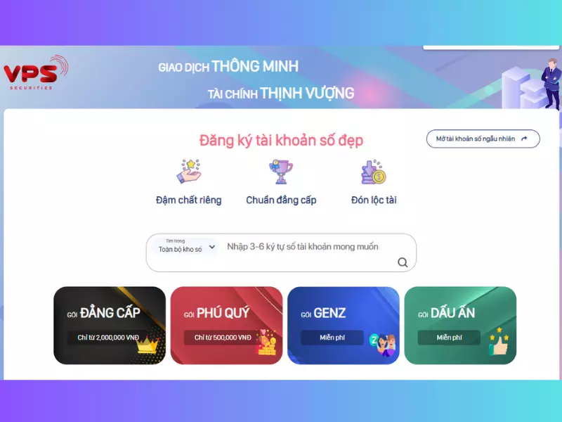 Mở tài khoản chứng khoán VPS qua website