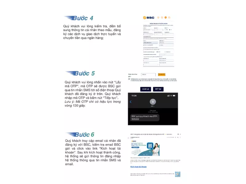 Thao tác thực hiện đăng ký thông tin mở tài khoản chứng khoán BIDV Online