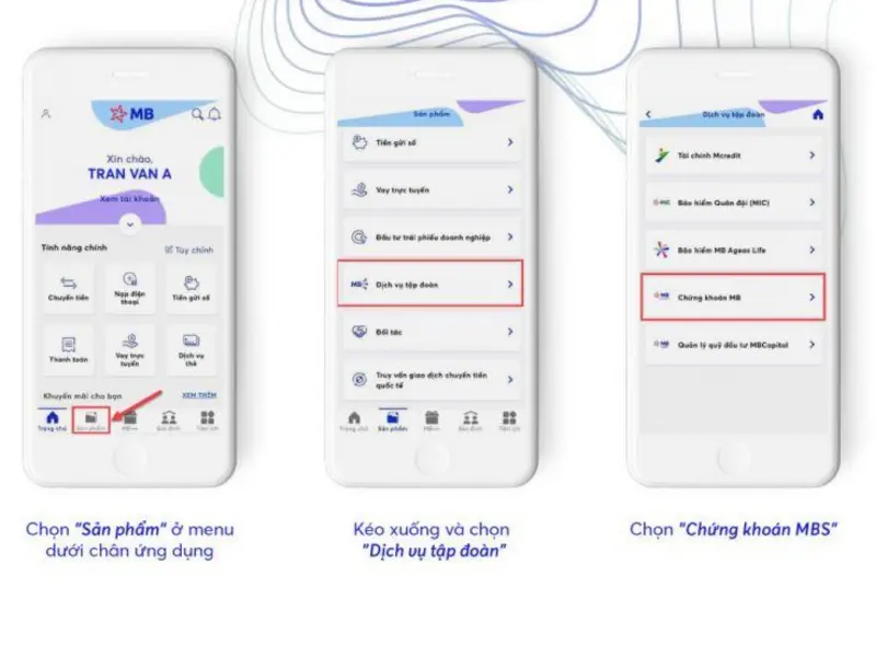 Cách mở tài khoản chứng khoán qua app MB bank