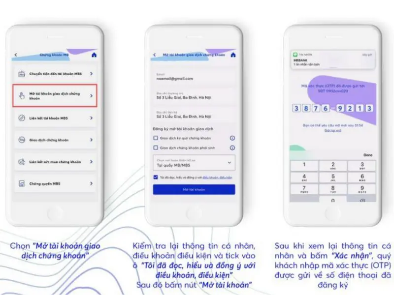 Hướng dẫn cách mở tài khoản chứng khoán qua app mb bank