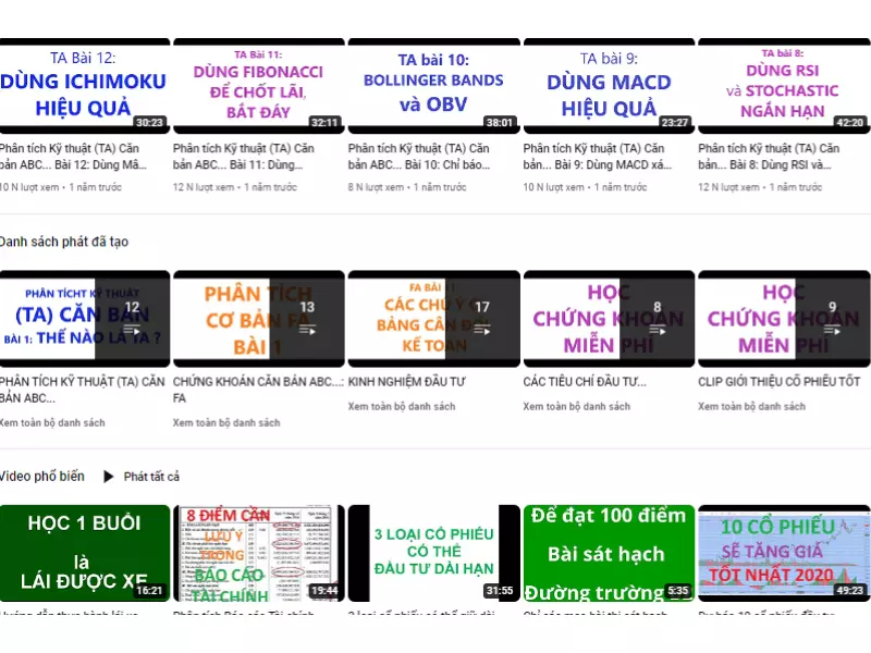 Lớp học đầu tư chứng khoán online miễn phí của kênh “Đầu Tư An Tiêm”