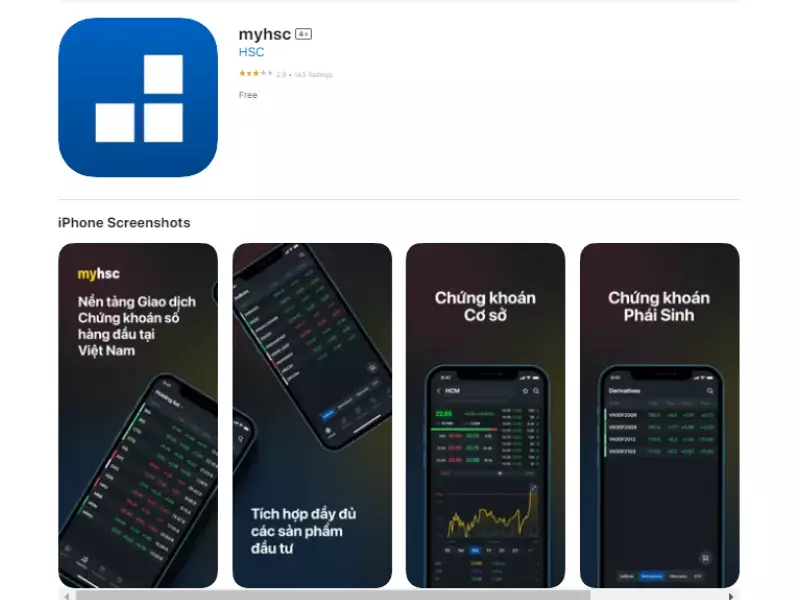 Ứng dụng phần mềm giao dịch HSC itrade trên iPhone và Android