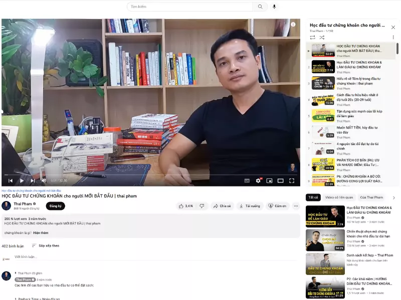 Khóa học đầu tư chứng khoán cho người mới của Thái Phạm