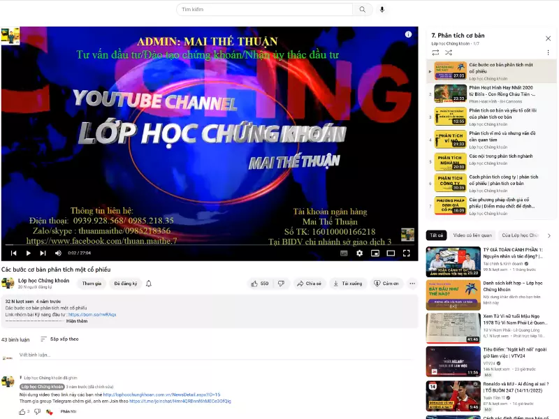 Khóa học phân tích cơ bản của Lớp Học Chứng Khoán