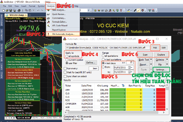 Hướng dẫn lọc cổ phiếu bằng Amibroker sử dụng Old Automatic Analysis