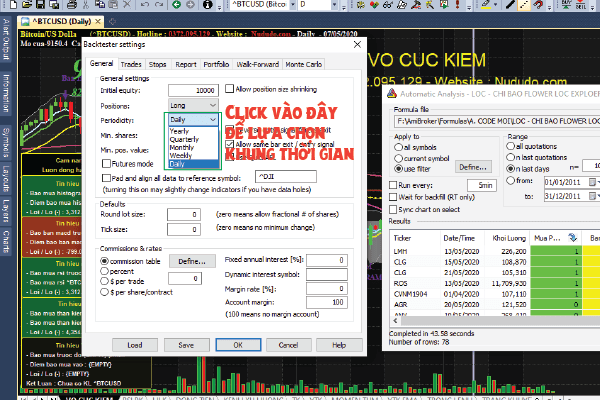 Lọc cổ phiếu theo khung thời gian khác nhau trong Amibroker