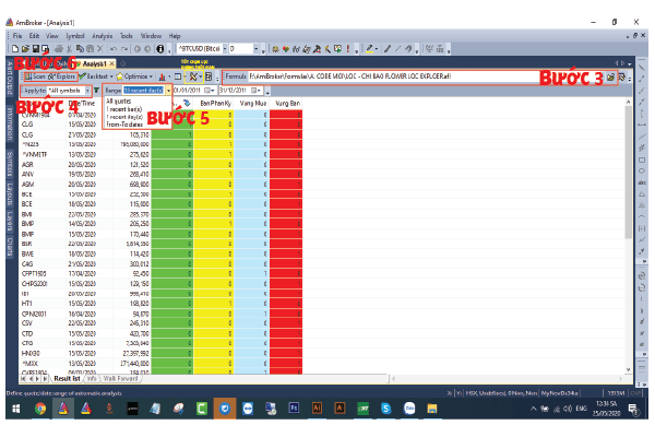 Hướng dẫn lọc cổ phiếu bằng Amibroker sử dụng New Analysis