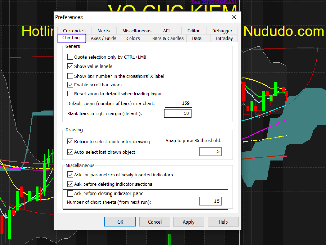 Chinh sửa thông số sheet Amibroker