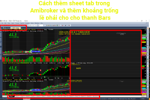 cach them sheet tab trong amibroker va them khoang trong le phai cho thanh bars
