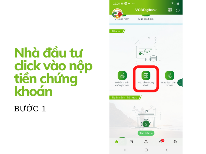 Huong dan cach chuyen tien vao tai khoan chung khoan VPS tu Vietcombank