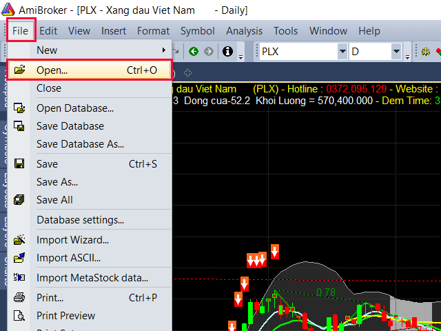 Cách khôi phục chart đã lưu