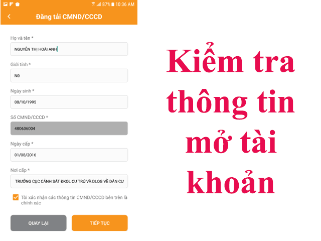 Kiểm tra thông tin mở tài khoản chứng khoán VNDIRECT Online