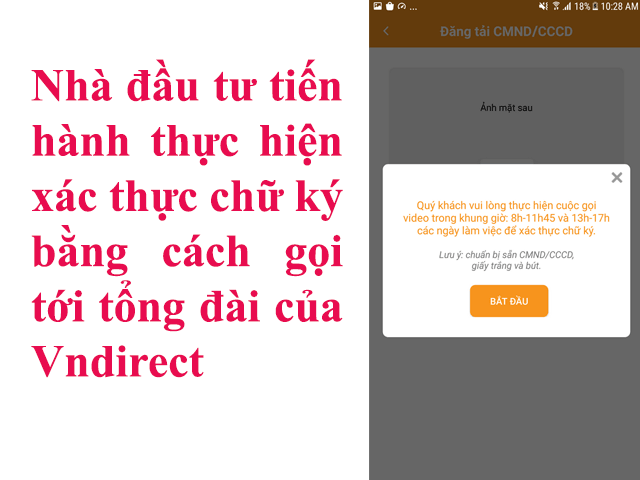 Nhà đầu tư xác thực chữ ký để hoàn tất hồ sơ VNDIRECT