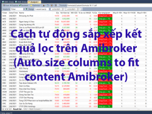 Cach tu dong sap xep ket qua loc tren Amibroker