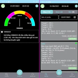 Giao dien app robot chung khoan Ditiso
