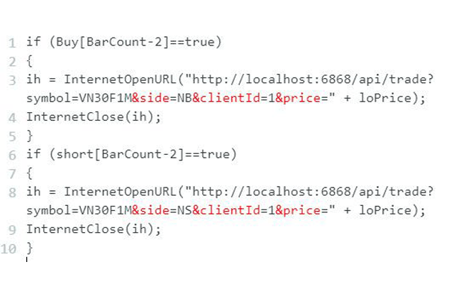 Thiết lập code Amibroker để thực hiện giao dịch tự động trên Entrade