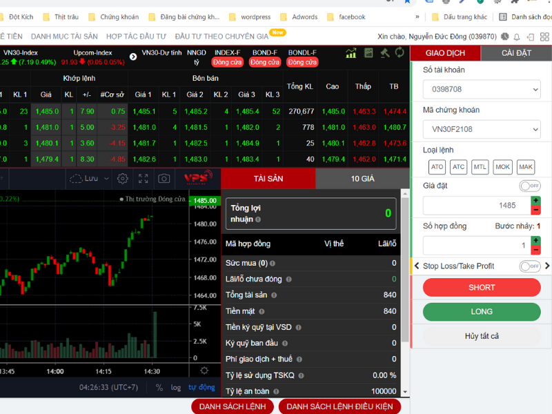 Những lưu ý thông số cần thiết khi chơi chứng khoán phái sinh tại VPS