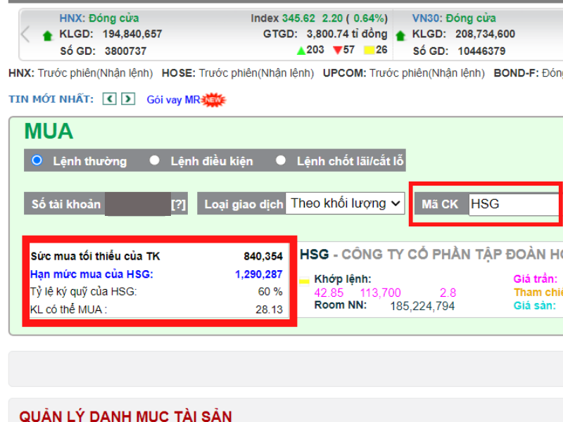 Ví dụ về Margin chứng khoán là gì?
