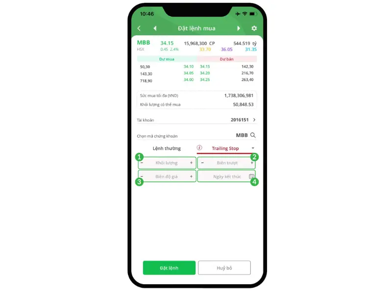 Giới thiệu về lệnh điều kiện Trailing Stop