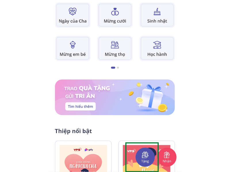 Lựa chọn tặng quà Gify