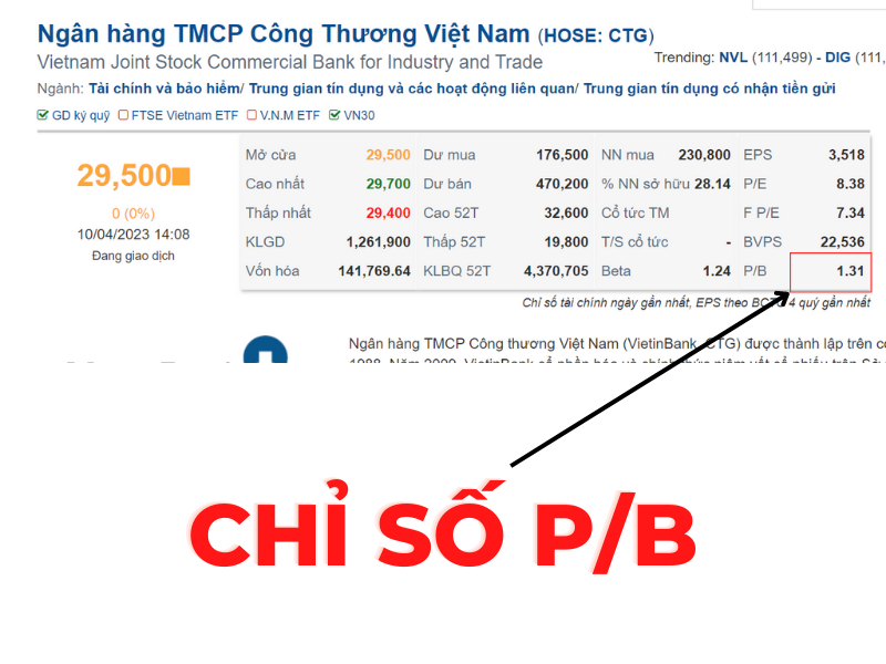 Chỉ số P/B trong chứng khoán là gì