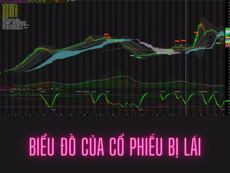 Biểu đồ giá cổ phiếu khi bị lái