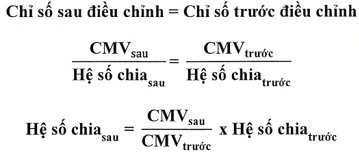 Công thức tính hệ số chia chỉ số