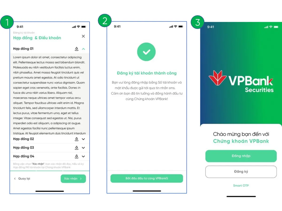 Xác nhận hợp đồng & điều khoản của VPBANKS